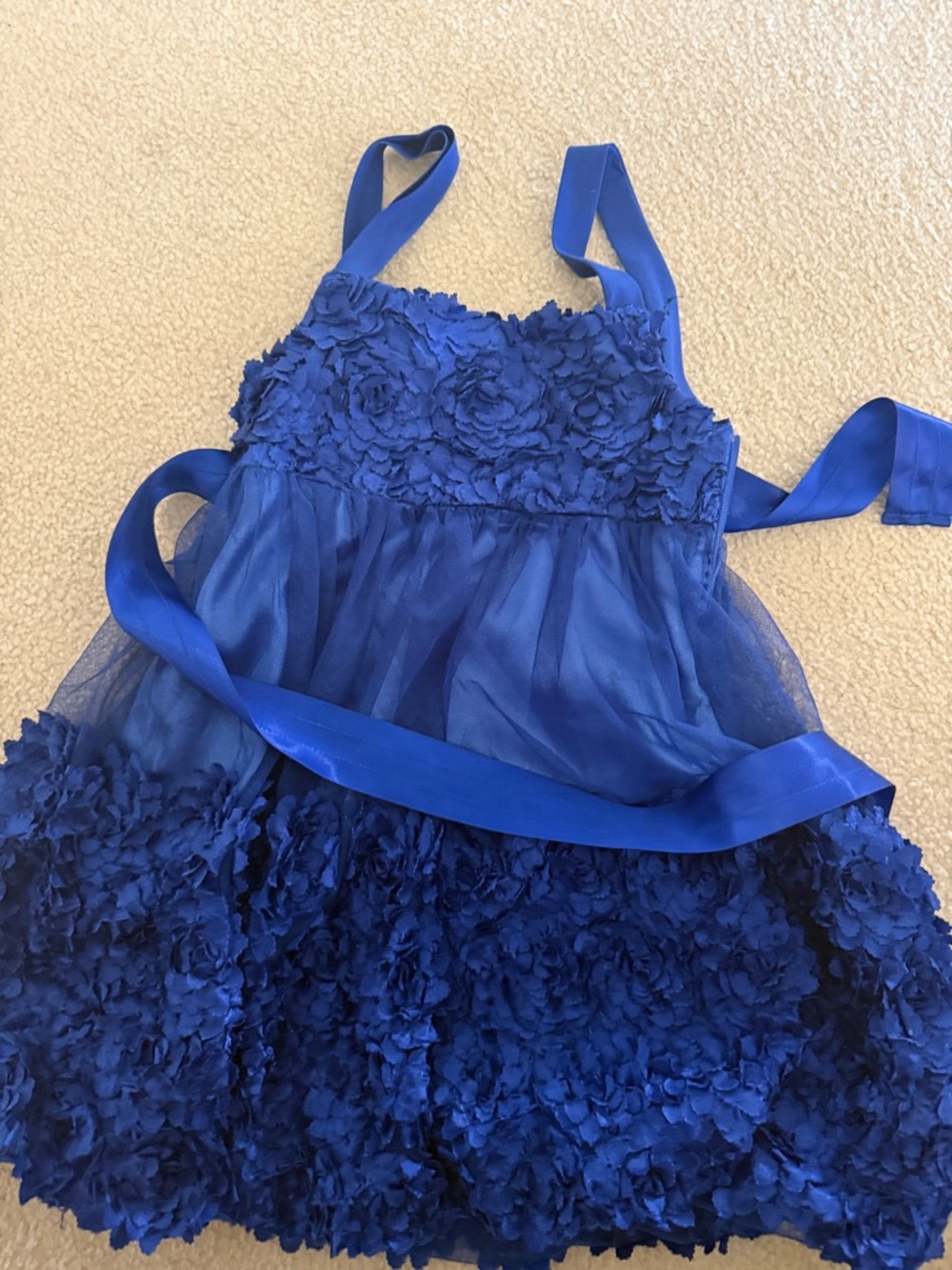 Bonnie Jean Blue Girls Dress with Satin Sash